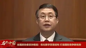 全国政协委员孙毅彪：优化数字贸易结构 打造国际竞争新优势