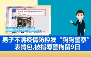 男子不满疫情防控发“狗狗警察”表情包,被指辱警拘留9日
