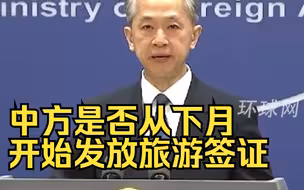 中方是否从下月开始发放旅游签证？外交部回应