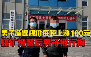 陕西一男子造谣煤价每吨上涨100元，煤矿报警后男子被行拘