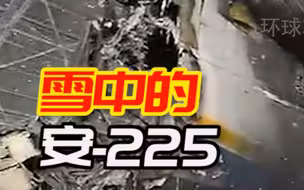 雪中的安-225运输机残骸 发动机叶片被风吹动引人痛惜