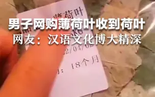男子网购薄荷叶收到荷叶，货不对却无法反驳，网友：汉语文化博大精深