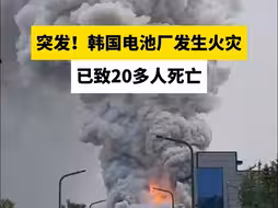 突发！韩国电池厂发生火灾，已致20多人死亡