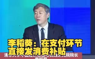 当前经济第一要务：刺激消费，李稻葵：在支付环节直接发消费补贴