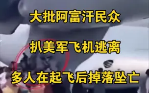 大批阿富汗民众扒美军飞机逃离，多人在起飞后掉落坠亡