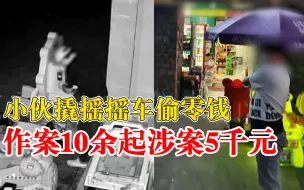 小伙撬摇摇车偷零钱涉案5千元：作案10余起，以为商家不报警