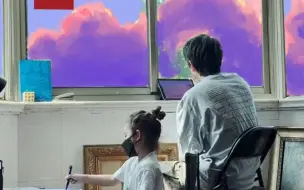 90后爸爸为女儿画了个夏天！ 通过绘图技术 把窗外的风景变成动漫