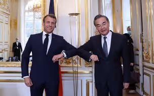 法国总统马克龙会见王毅