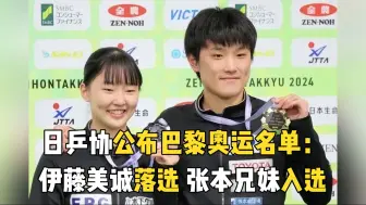 日乒协公布巴黎奥运名单：伊藤美诚落选 张本兄妹入选