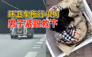 环卫车拖行小狗男子紧跟救下：未伤到骨骼，准备送爱心人领养