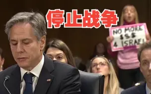 布林肯在听证会上被多名反战抗议者打断