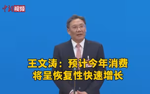 王文涛：预计今年消费将呈恢复性快速增长