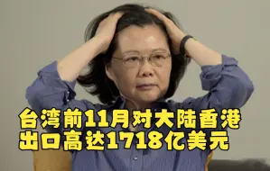 台湾前11月对大陆香港出口高达1718亿美元