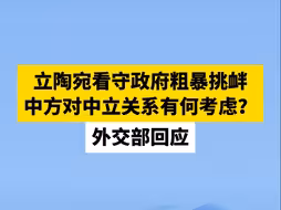 立陶宛看守政府粗暴挑衅，中方对中立关系有何考虑？外交部回应