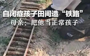 自闭症孩子田间造“铁路”，母亲：把他当正常孩子，希望更多人认识自闭症群体。