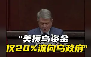 美众议员：美援乌资金仅20%流向乌政府