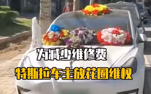 车主买泡水车维修不成，放花圈维权，特斯拉怒了：低俗闹事！