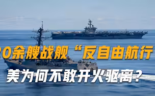 俄军现身美家门口，20余艘战舰上演“反自由航行”，美为何不敢开火驱离？