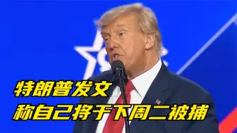 特朗普发文称自己将于下周二被捕