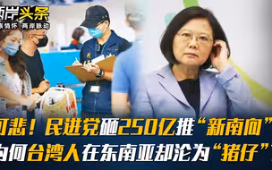 可悲！民进党砸250亿推“新南向”，为何台湾人在东南亚却沦为“猪仔”？
