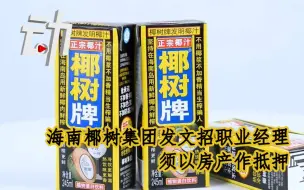 海南椰树集团发文招职业经理：须以房产作抵押，承诺终身在集团服务