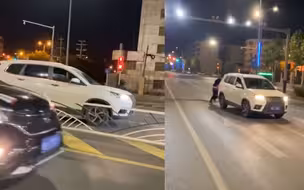 安徽一越野车深夜逆行闯红灯，市民上前一看吓坏了，连忙喊刹车