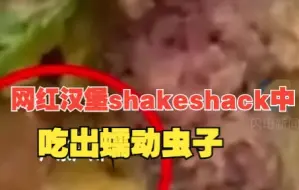 网红汉堡shakeshack中吃出蠕动虫子 店员：正调查处理中 品质可以放心