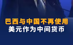 巴西与中国不再使用美元作为中间货币
