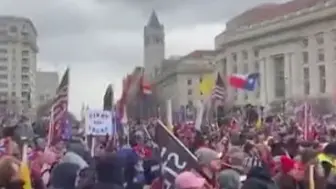特朗普支持者集结华盛顿，路边现可疑气罐，集会发言人要求民众拥抱