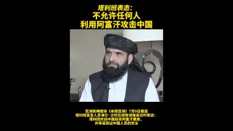 塔利班表态：不允许任何人利用阿富汗攻击中国