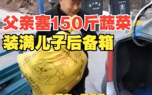 儿子返程父亲塞后备箱150斤蔬菜：省下点钱好好过日子 供孩子上学