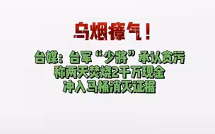 台军“少将”承认贪污，称两天焚烧2千万现金，冲入马桶消灭证据