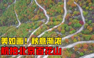 绝美！航拍京郊秋意渐浓，色彩斑斓如颜料盘打翻在山间