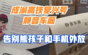 记者体验成渝高铁复兴号静音车厢，向熊孩子和手机外放说拜拜！