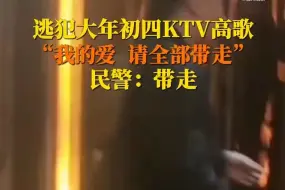 逃犯KTV高歌“我的爱 请全部带走”民警：带走！