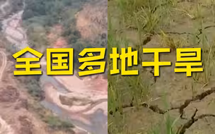 高温少雨致全国多地干旱：航拍农田干裂河流断流 各部门全力应对