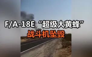 美国海军一架F/A-18E“超级大黄蜂”战斗机坠毁路旁，飞行员逃生，现场黑烟滚滚