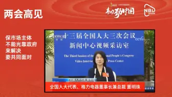 董明珠：保市场主体不能光靠政府来解决 要共同面对