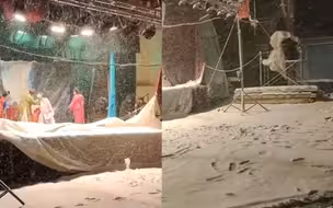 河南农村春会草台戏班遇暴雪：台下观众寥寥，台上艺人冒雪吹拉弹唱