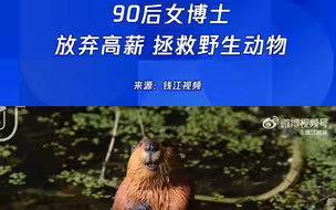 90后女博士放弃高薪拯救野生动物