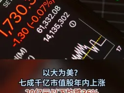以大为美？七成千亿市值股年内上涨 20亿元以下均跌36%