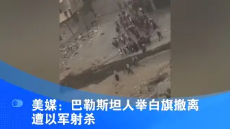美媒：巴勒斯坦人举白旗撤离遭以军射杀