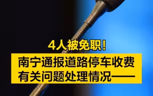 4人被免职！南宁通报道路停车收费有关问题处理情况