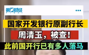国开行原副行长周清玉，被查