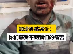 加沙男孩哭诉：你们感受不到我们的痛苦