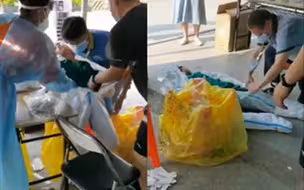 广州一核酸检测人员中暑晕倒 市民：穿那么厚水都没喝 很感谢他们
