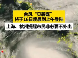 台风“贝碧嘉”将于16日凌晨到上午登陆，上海、杭州提醒市民非必要不外出