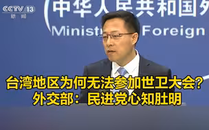 台湾地区为何无法参加世卫大会？外交部：民进党心知肚明