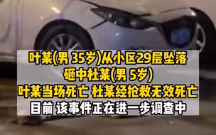 西安警方通报：男子从29层坠楼砸中5岁男童，两人均不幸身亡。