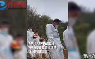 坠机事故现场 全场鸣笛致哀 愿逝者安息
